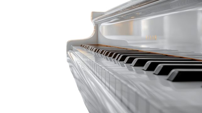 Piano Isolated On PNG Transparent Background And White