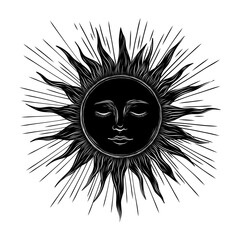 Vector illustration set of moon phases. Different stages of moonlight activity in vintage engraving style. Zodiac Signs