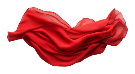 Red scarf isolated against a white background