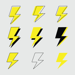 Minimalist Thunder Bolt symbol vector