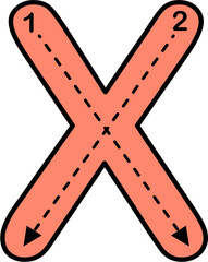 Alphabeth Tracing Vector Illustration