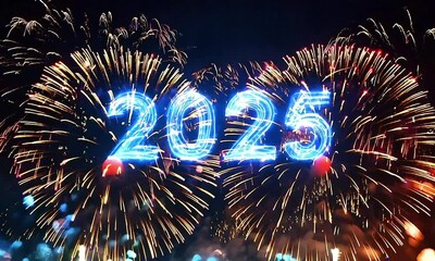 New Year Celebration 2025 Fireworks Display 4K Video