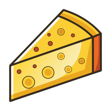 recommend clip art: Hand drawn cheese parts and slices isolated on a white background