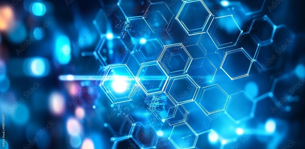 Poster the hexagonal network background contains glowing points.
