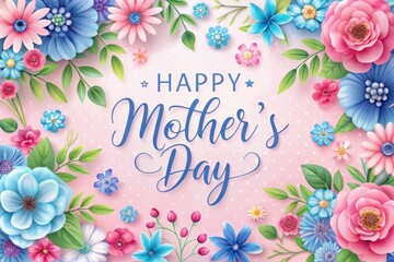 a poster of flowers with the words happy mother's day