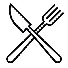 Fork and Knife line icon on white background
