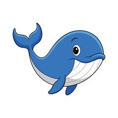 Obraz premium Whale Cute Small Cartoon Baby Whale Character