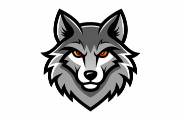 Obraz premium A Fierce Wolf Head Mascot Logo, vector illustration on White Background