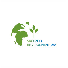 World environment day. Green earth of eco friendly city Save the Earth concept. Renewable energy for ecology and environment vector illustration