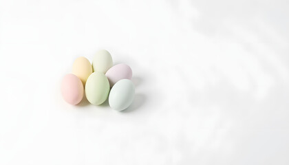 Minimalist Easter Eggs in Soft Pastels with Copy Space