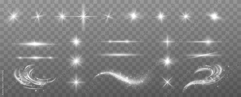 Leinwandbilder Magic spiral with sparkles.White light effect.Glitter particles with lines.Swirl effect.Texture of cold winter wind. Holiday vector snowstorm. Christmas cold snowstorm effect.Light effect.	