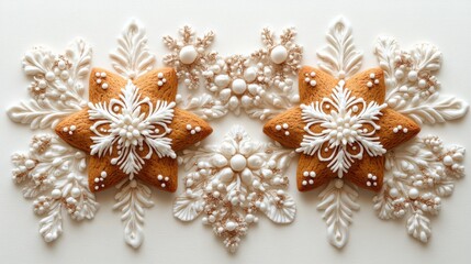 Elegant Gingerbread Cookies with Royal Icing Decorations