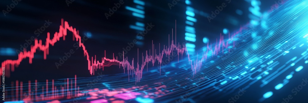 Poster dynamic financial market analysis with advanced data visualization offers insights into economic tre