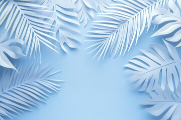 Minimalist palm leaves background. Tropical summer leaf shadow design. Summer sale banner. 