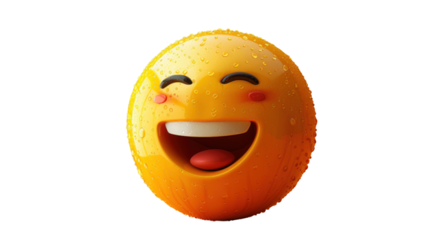 3d smiley face Isolated On PNG Transparent Background And White