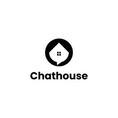 Chat home logo Design, Talk home logo, Chat house