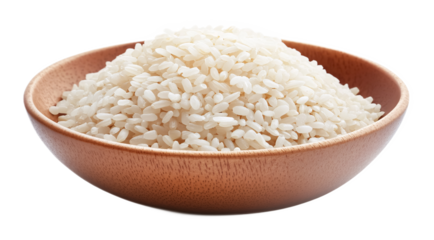 Rice on a plate on a transparent background. isolated background.