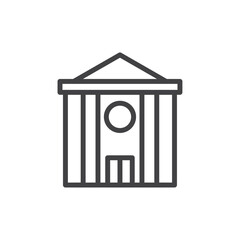 Bank icon Logo symbol outline set