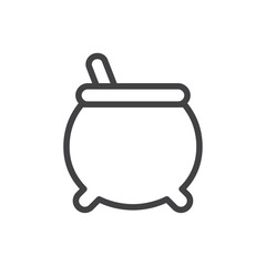 Cauldron icon Logo symbol outline set