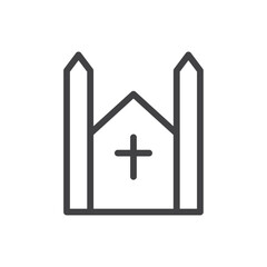 Church icon Logo symbol outline set