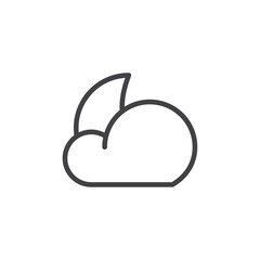 Cloud moon icon Logo symbol outline set