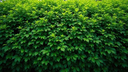 Fototapeta premium Dense lush foliage of hedge or bush in green hues