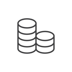 Coin stack icon Logo symbol outline set