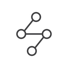 Connected icon Logo symbol outline set