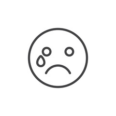 Crying face icon Logo symbol outline set