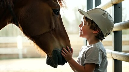 Therapeutic Horse Interaction with Pediatric Patient