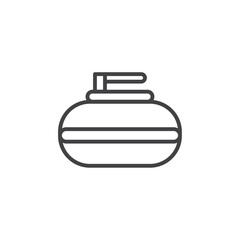Curling stone icon Logo symbol outline set