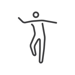 Dancing icon Logo symbol outline set