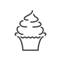Cupcake icon Logo symbol outline set