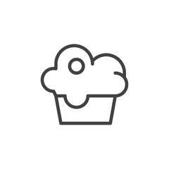 Cup cake icon Logo symbol outline set