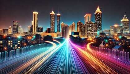 Fototapeta premium Atlanta in the Light of Connection