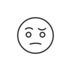 Face with raised eyebrows icon Logo symbol outline set