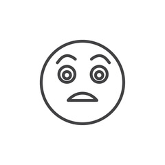 Fearfull face icon Logo symbol outline set