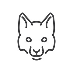 Fox icon Logo symbol outline set