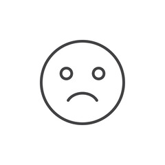 Frowning face icon Logo symbol outline set