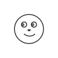 Full moon face icon Logo symbol outline set