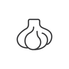 Garlic icon Logo symbol outline set