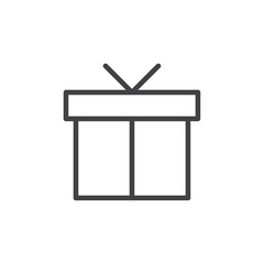 Gift box icon Logo symbol outline set