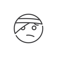 Head bandage emoji icon Logo symbol outline set