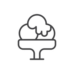 Ice cream icon Logo symbol outline set