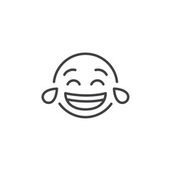 Obraz premium Laughing face icon Logo symbol outline set
