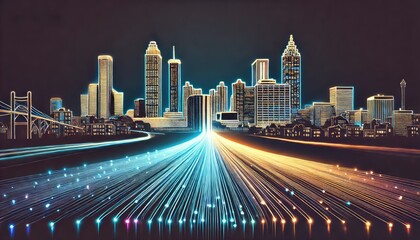 Fototapeta premium Atlanta in the Light of Connection