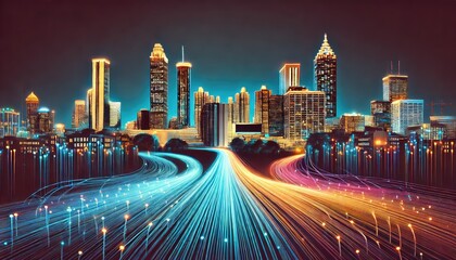 Fototapeta premium Atlanta in the Light of Connection