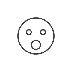 Open mouth emoji icon Logo symbol outline set