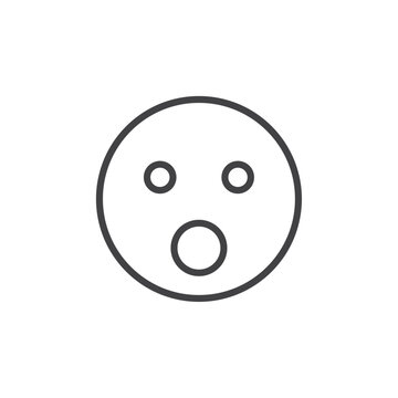 recommend clip art: Open mouth emoji icon Logo symbol outline set
