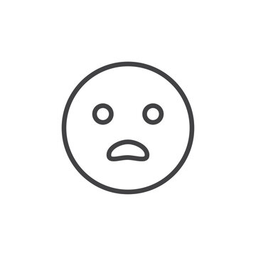 recommend clip art: Open mouth face icon Logo symbol outline set